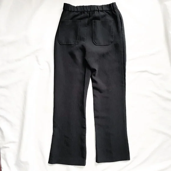 Zara Split Hem Textured Flare Trousers Size Small - Picture 5 of 5